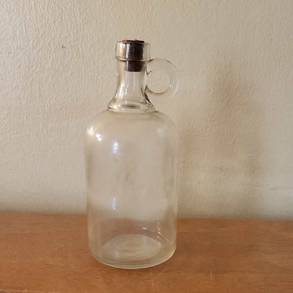 Vintage Clear Glass Jug with Handle